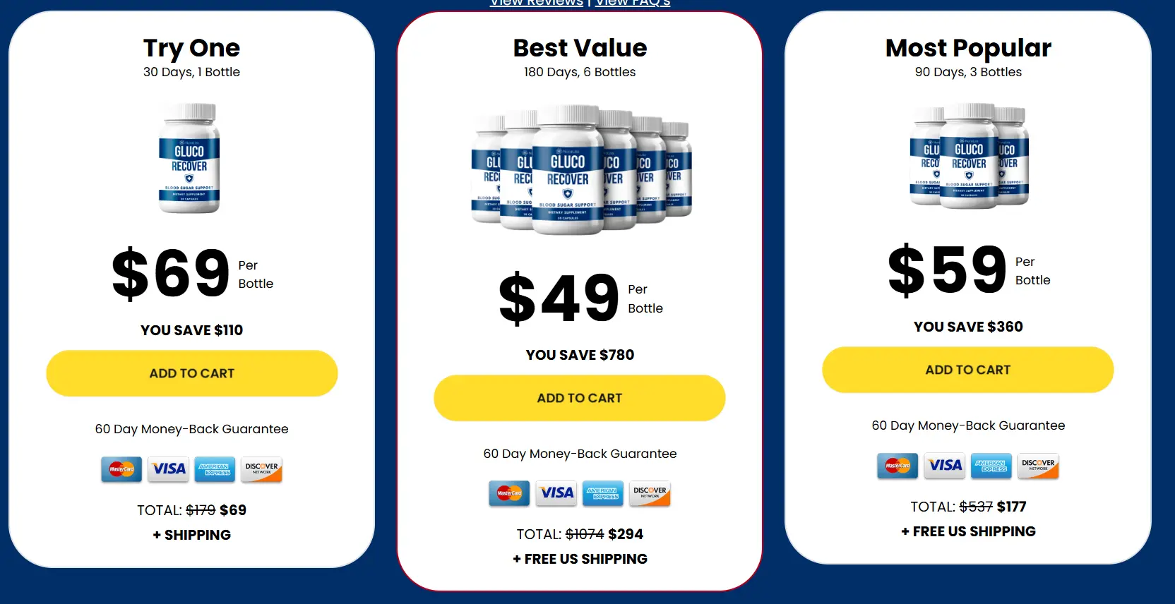 GlucoRecover  natural blood sugar support pricing banner